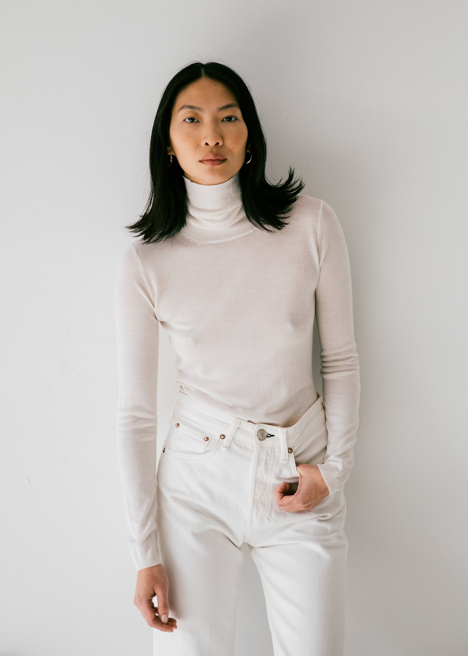 Agyness Turtleneck in Winter White