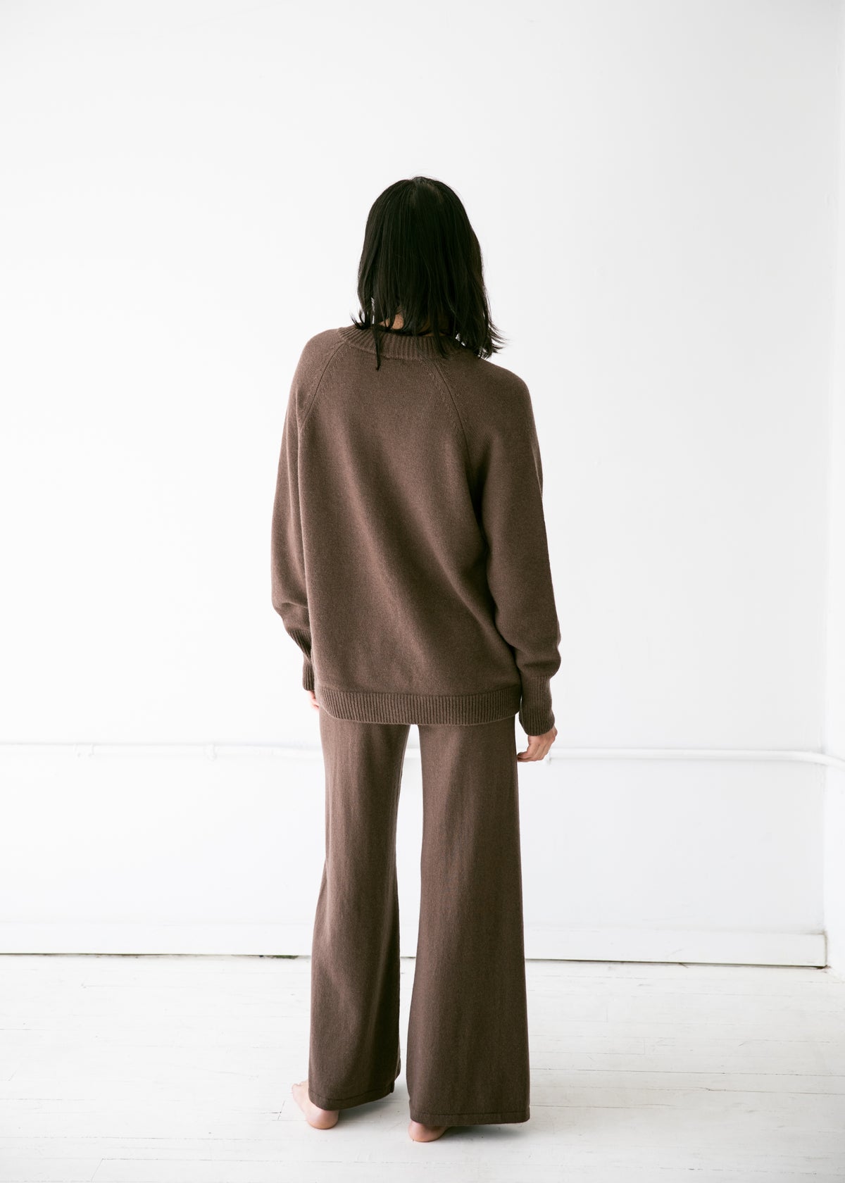 Camille Pants in Coffee Brown Cashmere