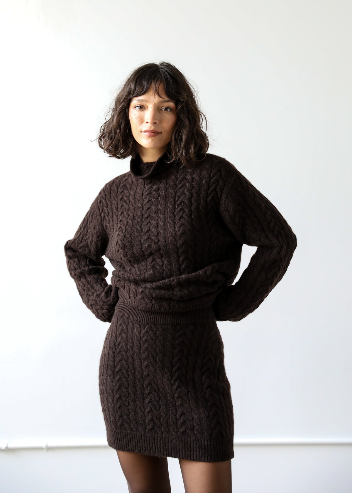 Beatrice Sweater in Espresso Cashmere