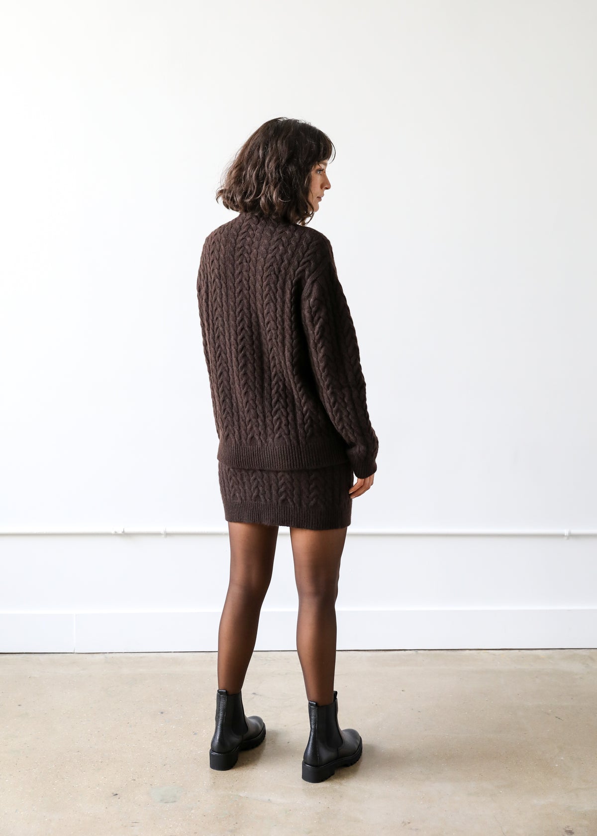 Beatrice Skirt in Espresso Cashmere