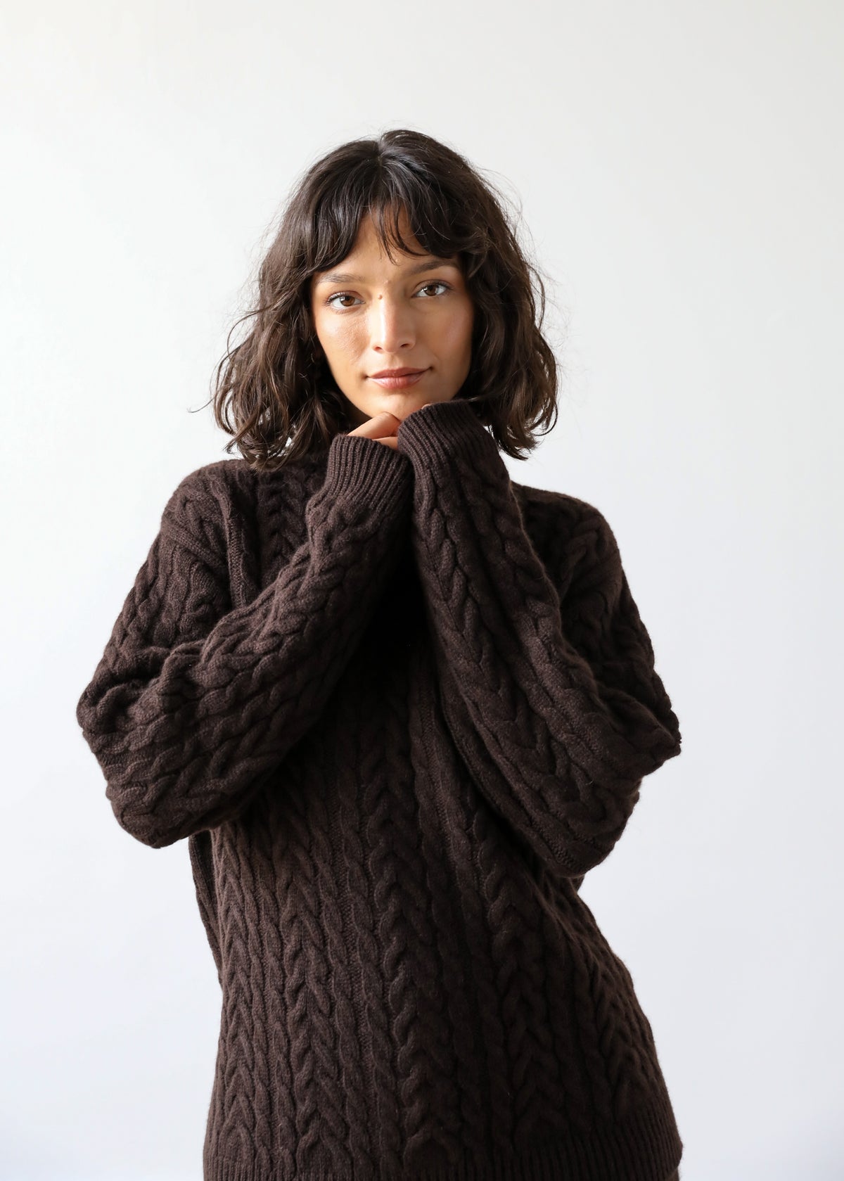 Beatrice Sweater in Espresso Cashmere