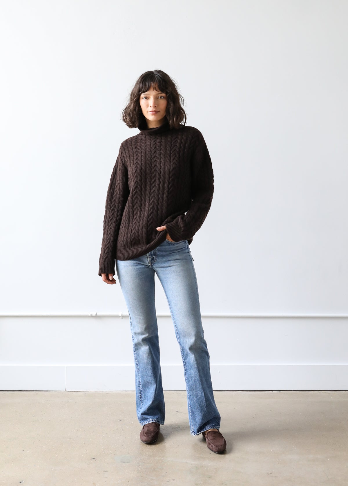 Beatrice Sweater in Espresso Cashmere