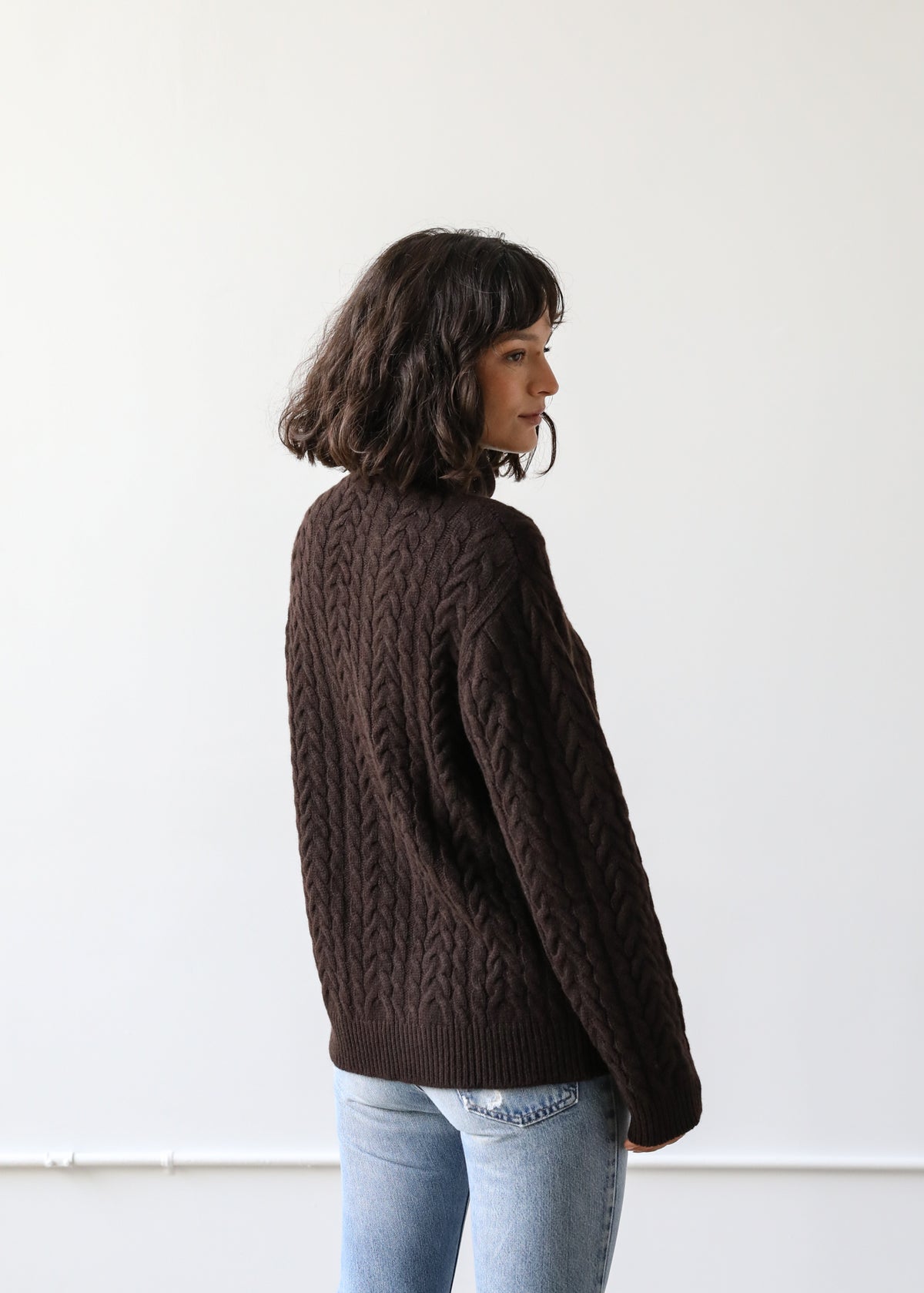 Beatrice Sweater in Espresso Cashmere