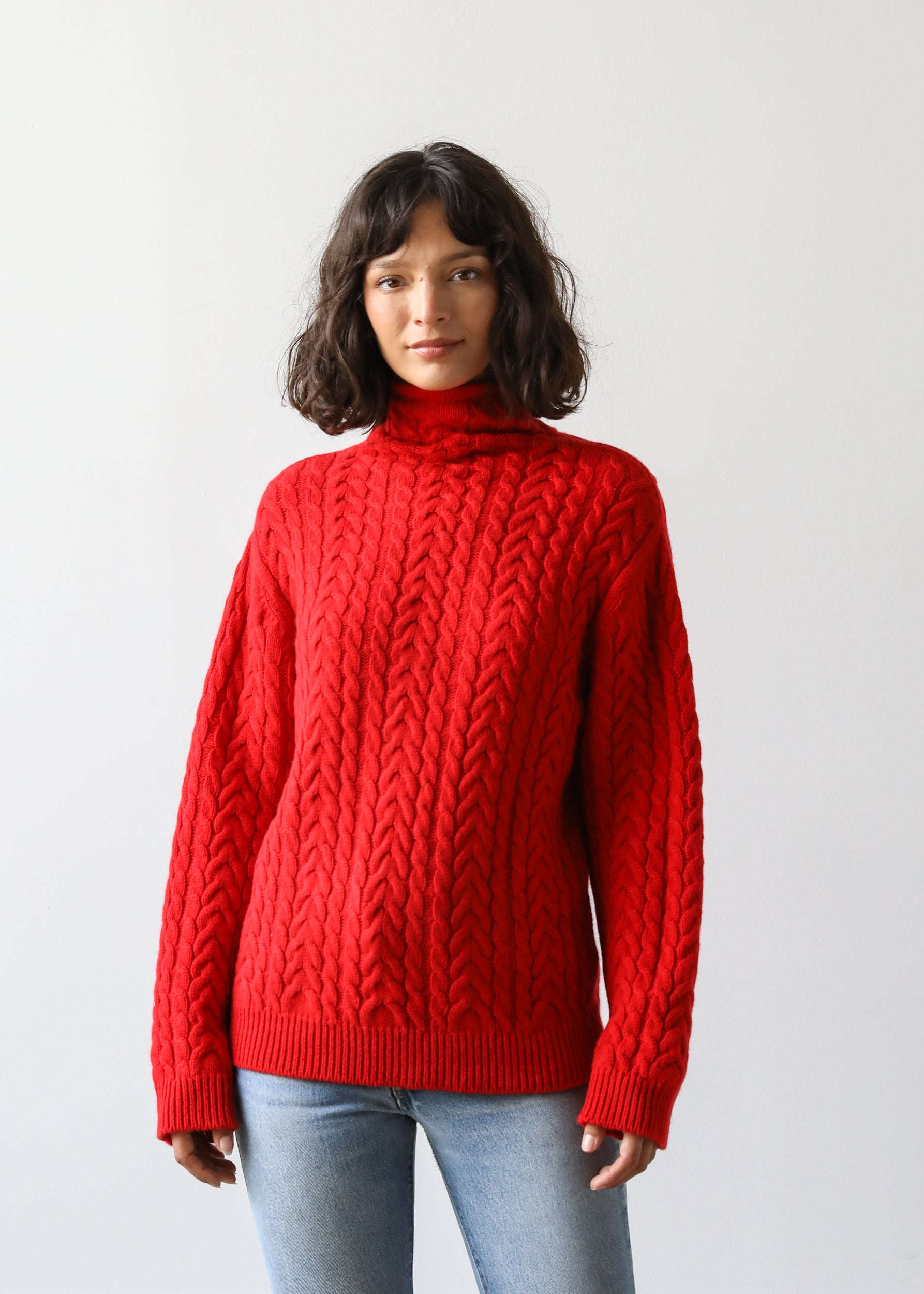 Estella NYC Beatrice Sweater in Scarlett Red Cashmere