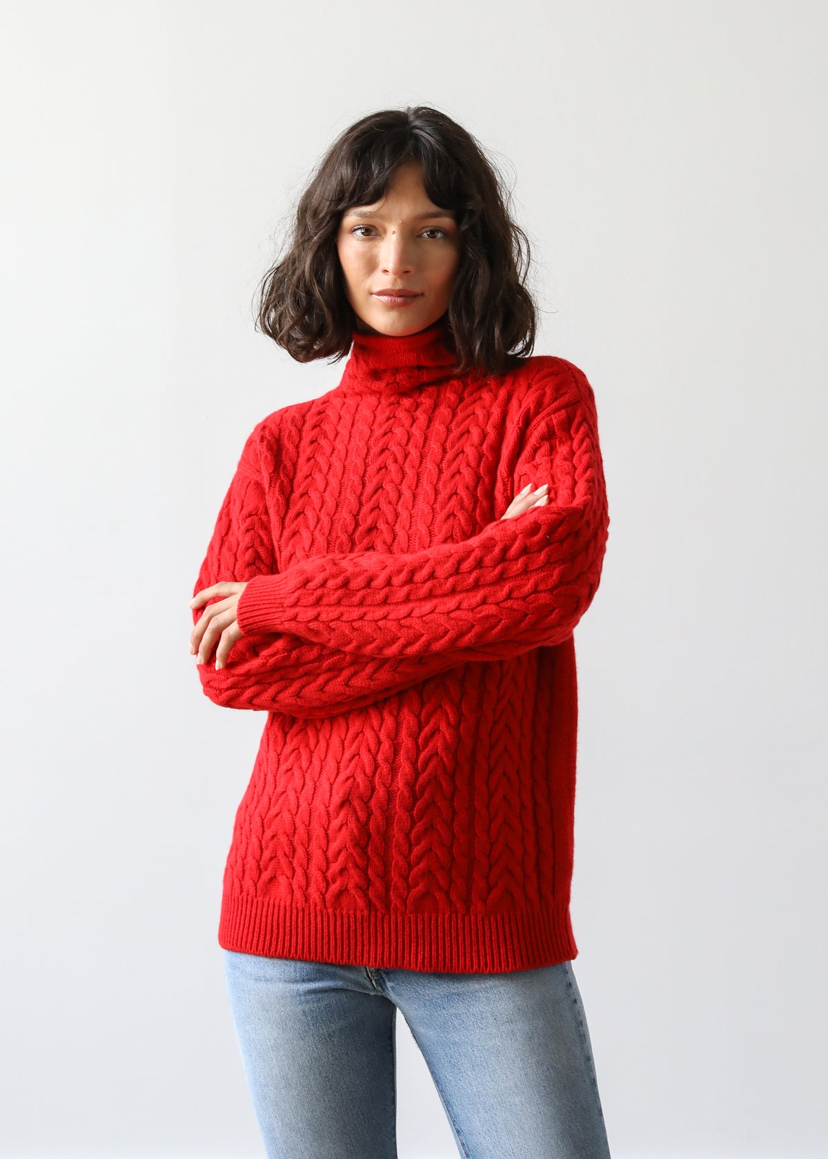 Beatrice Sweater in Scarlett Red Cashmere