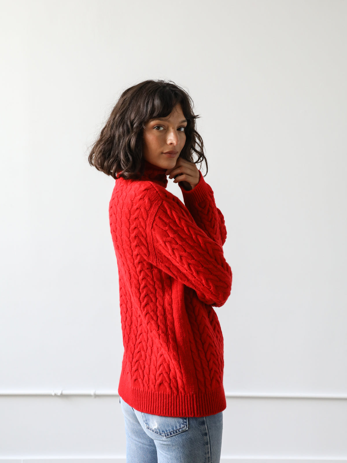 Beatrice Sweater in Scarlett Red Cashmere