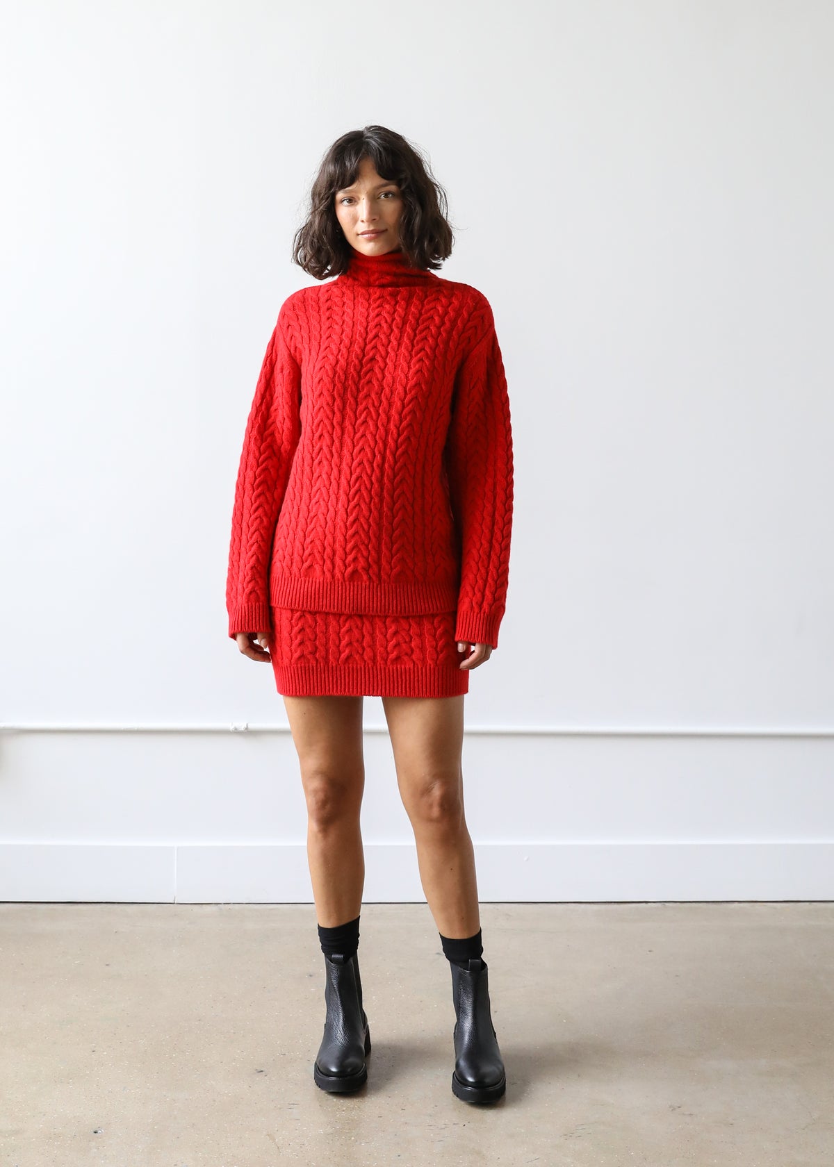 Beatrice Skirt in Red Cashmere