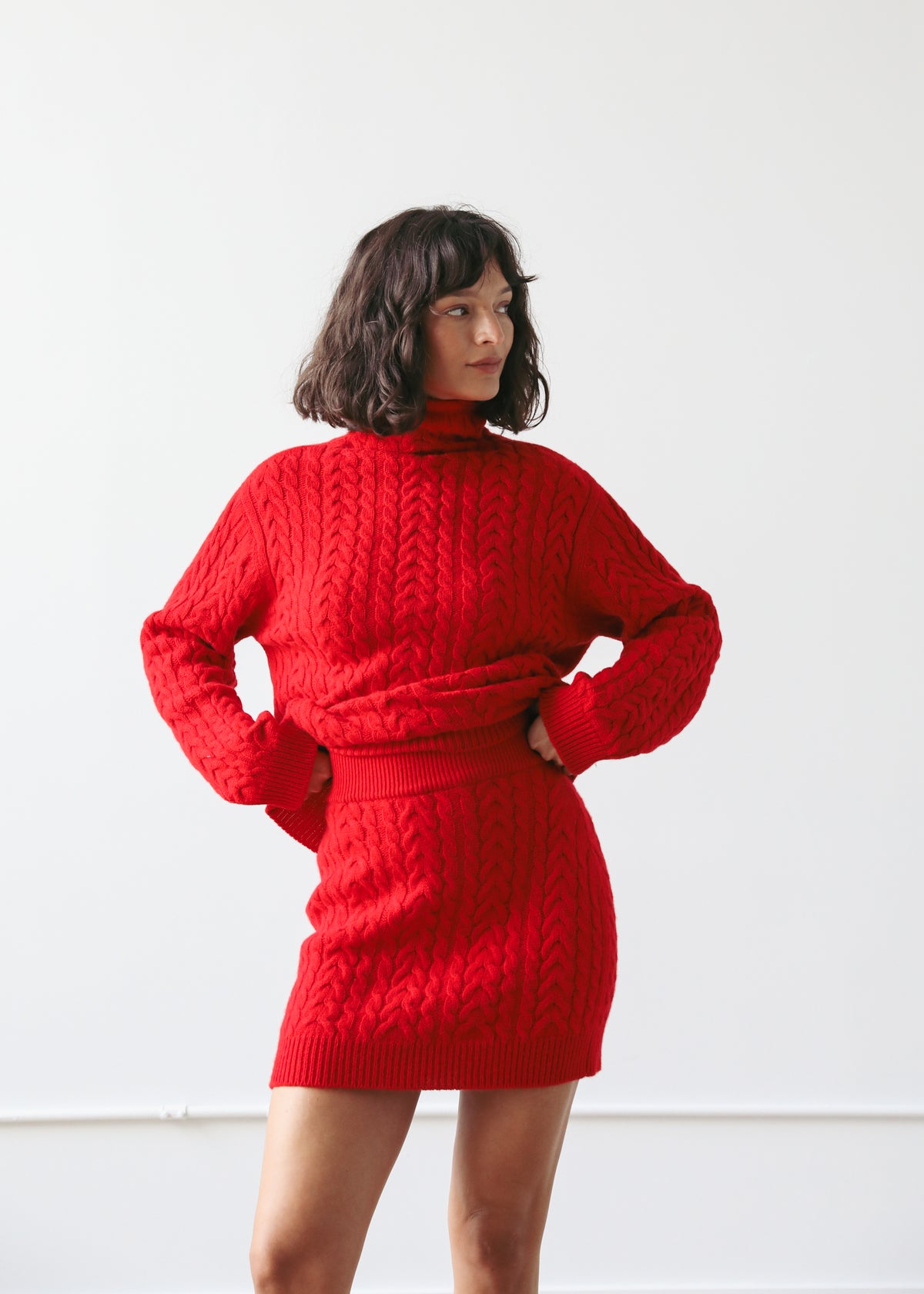 Beatrice Skirt in Red Cashmere