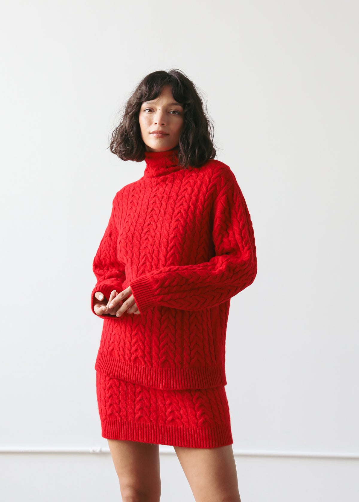 Beatrice Skirt in Red Cashmere