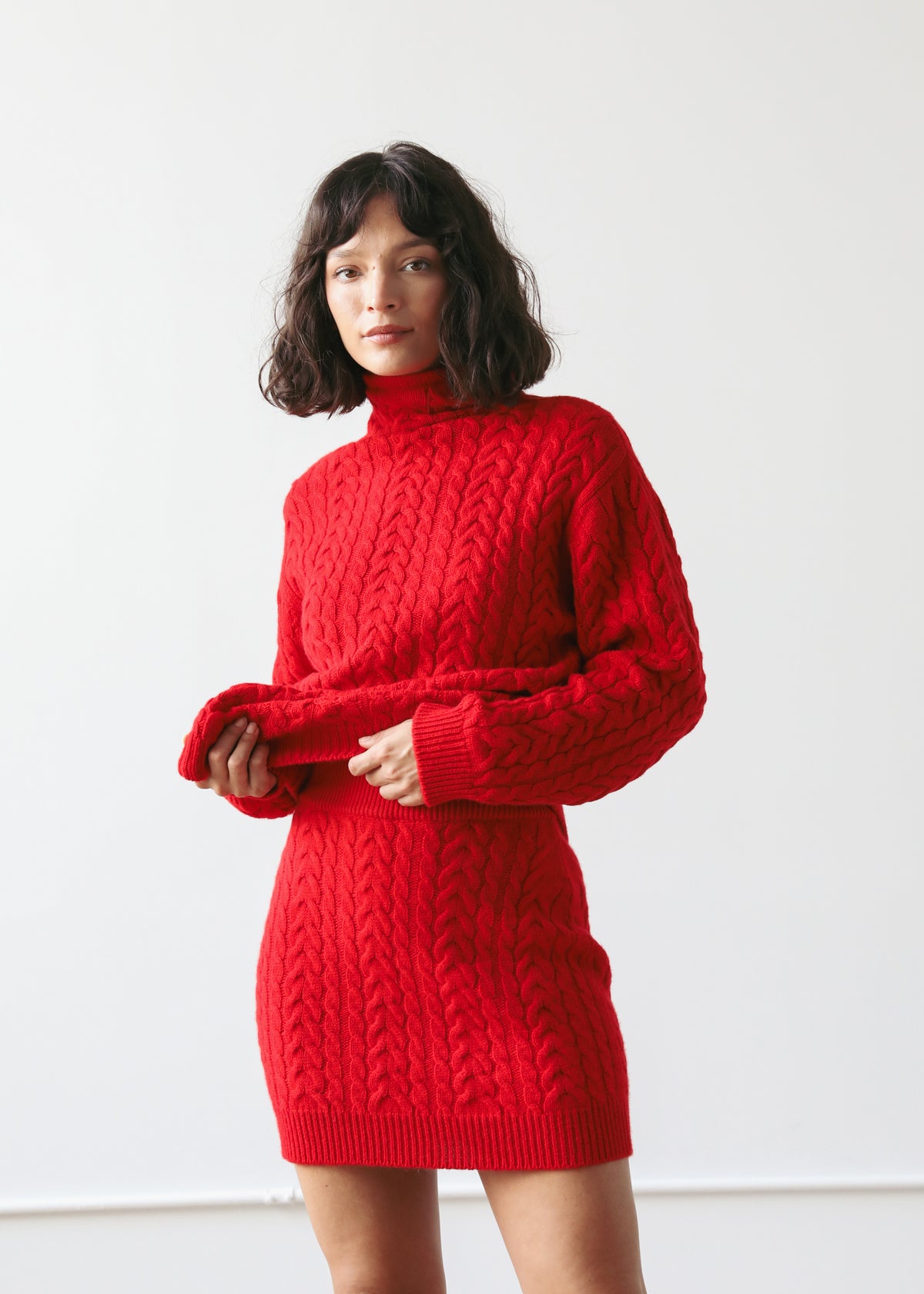 Estella NYC Beatrice Skirt in Red Cashmere