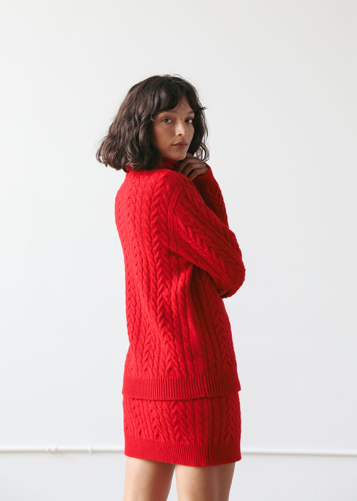 Beatrice Skirt in Red Cashmere