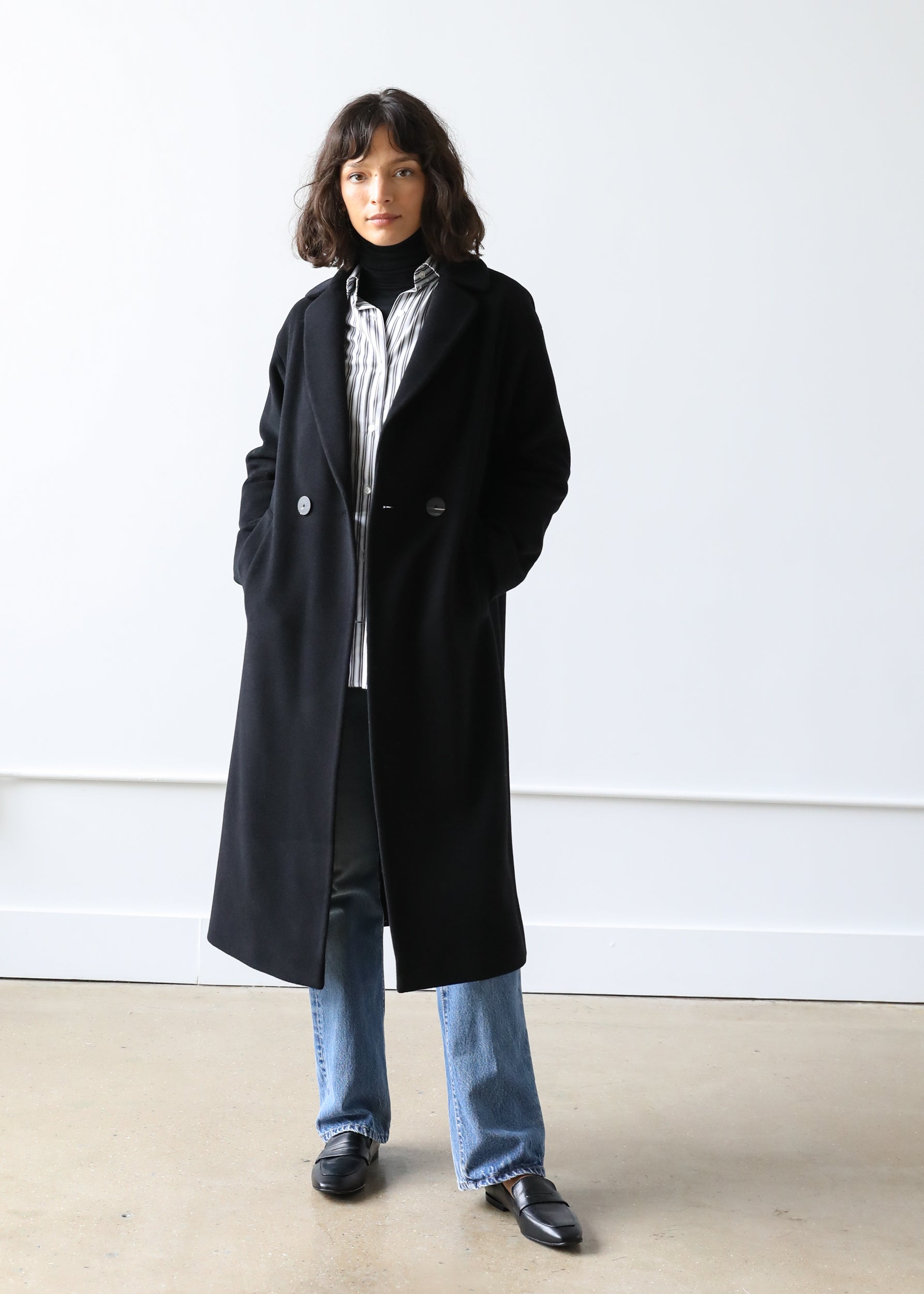 Estella NYC Liya Coat in Black Virgin Wool