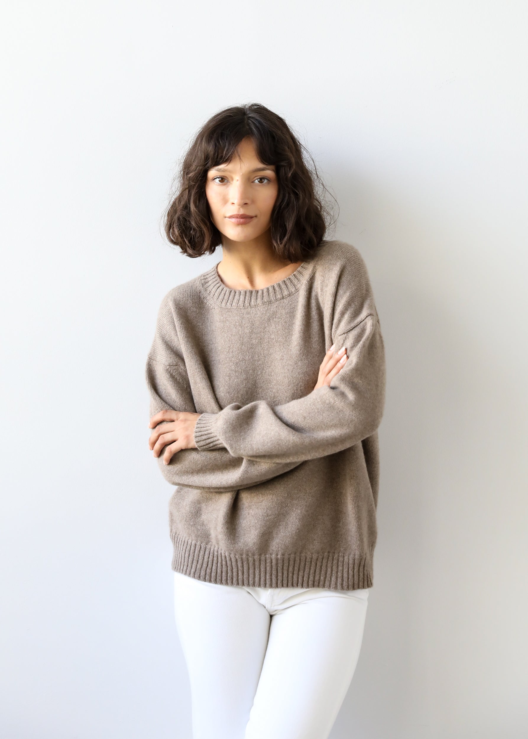 Estella NYC Fiorella Sweater in Brown Sugar Cashmere