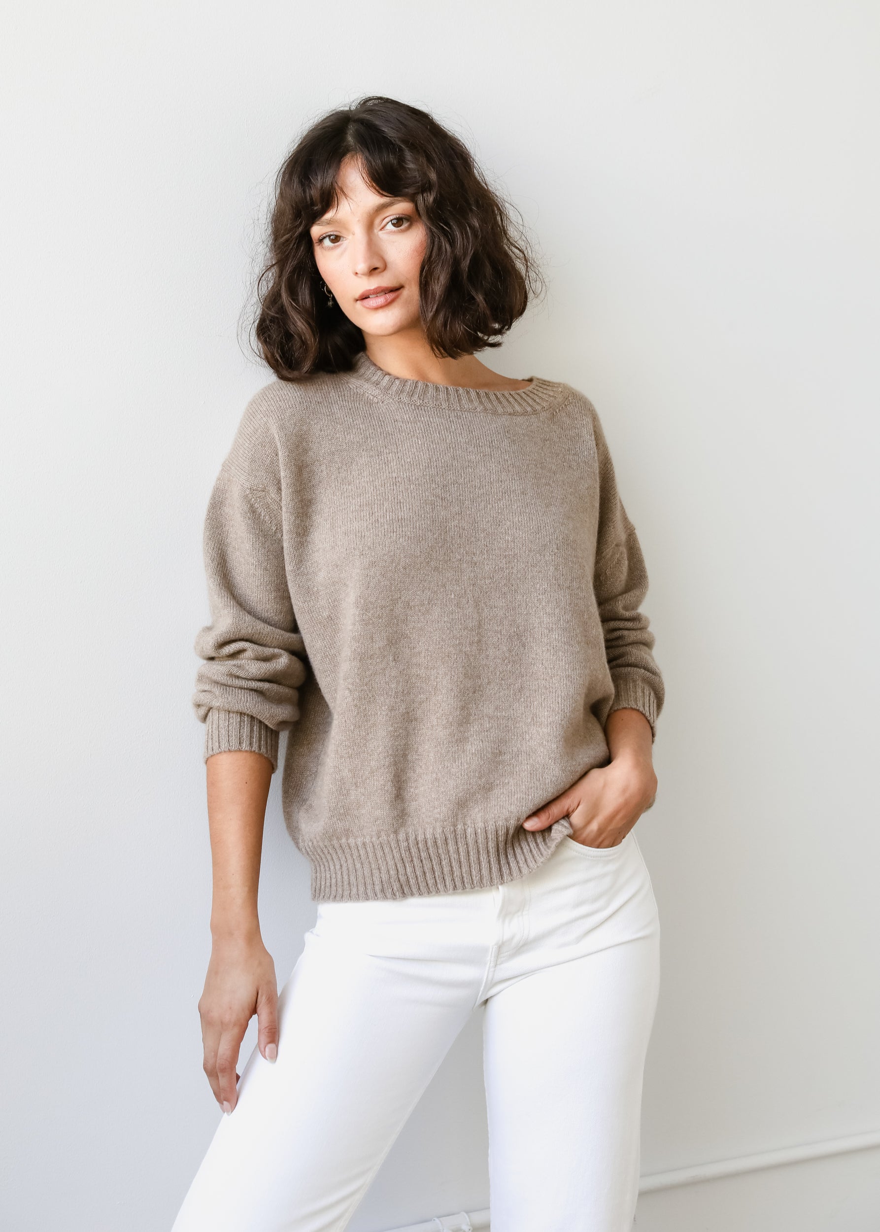 Estella NYC Fiorella Sweater in Brown Sugar Cashmere