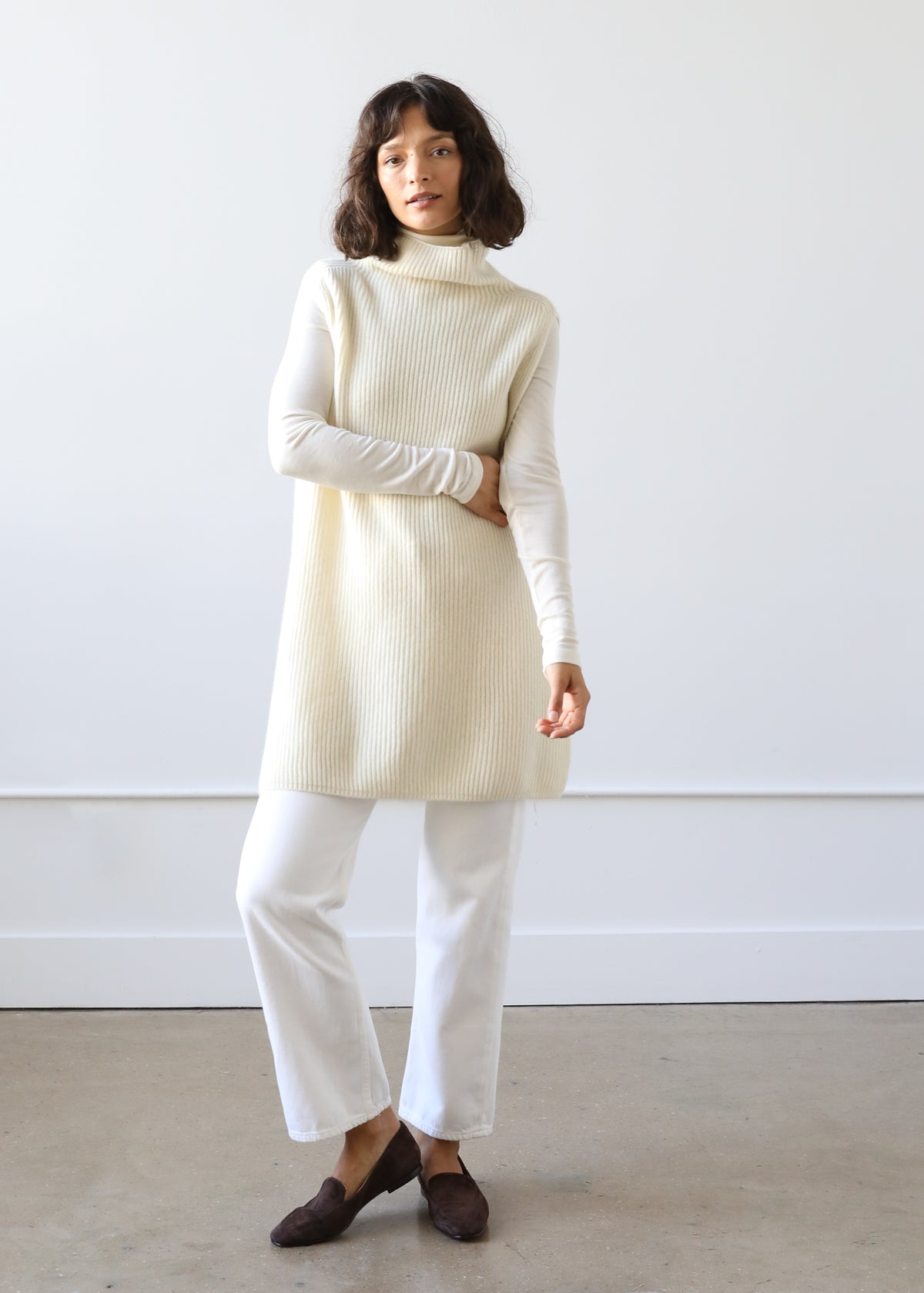 Gia Dickey Sweater in Ivory Cashmere