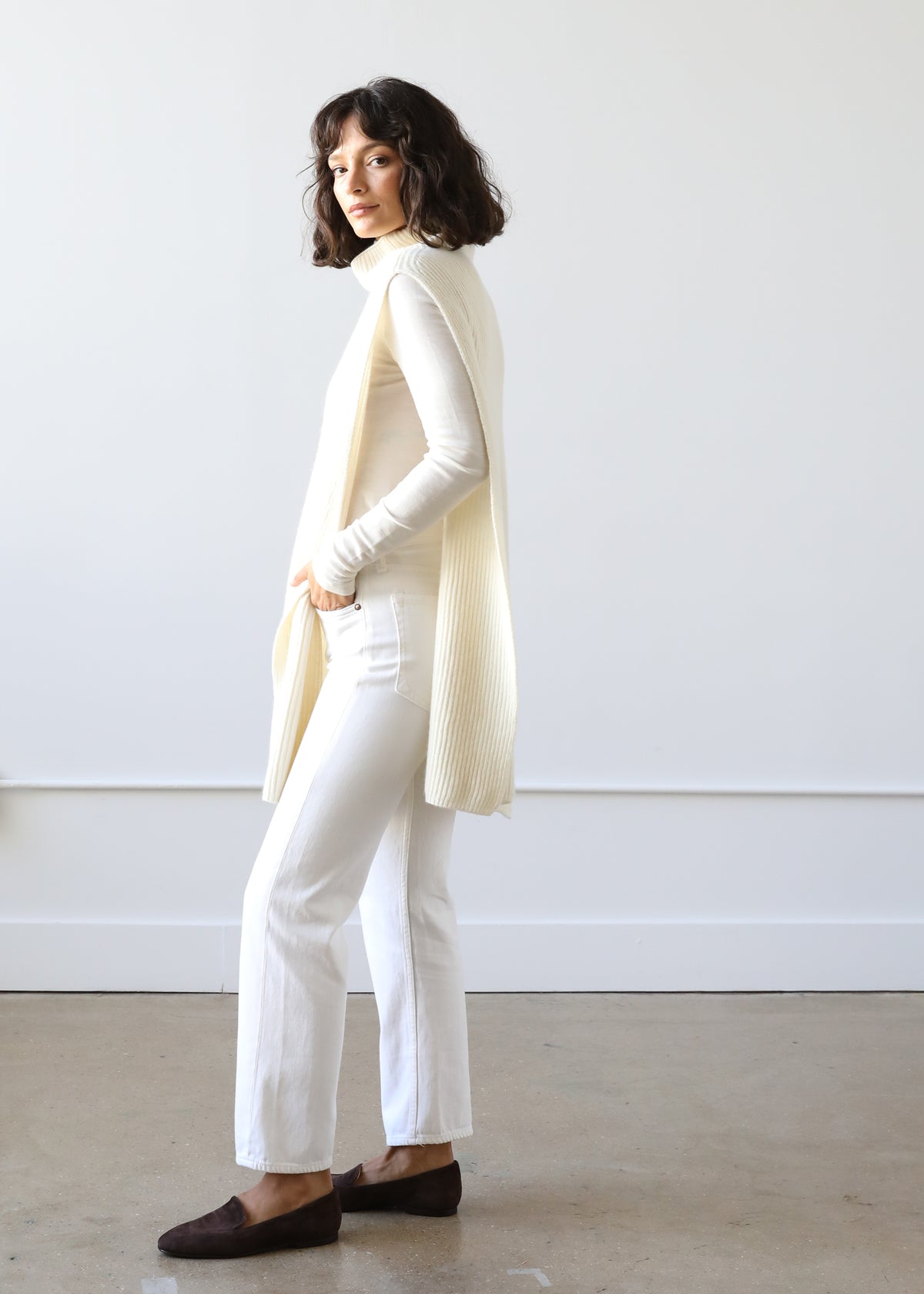 Gia Dickey Sweater in Ivory Cashmere