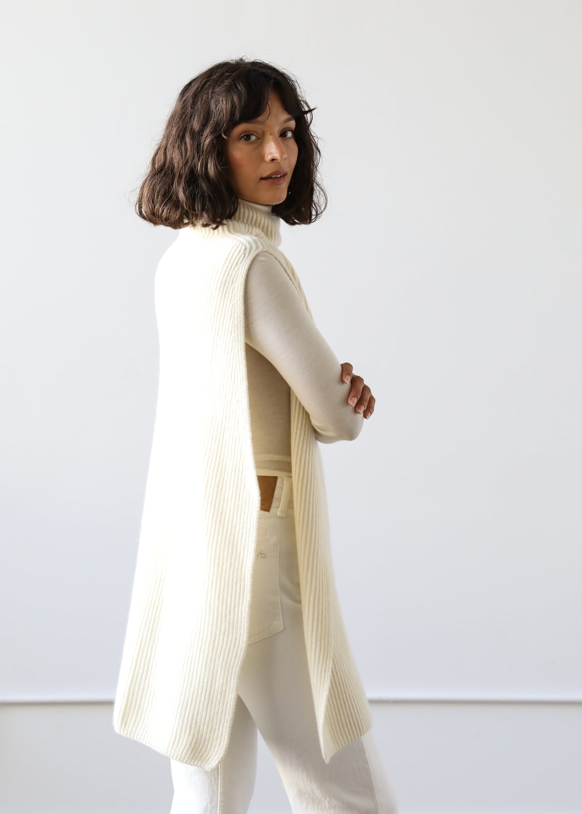 Gia Dickey Sweater in Ivory Cashmere