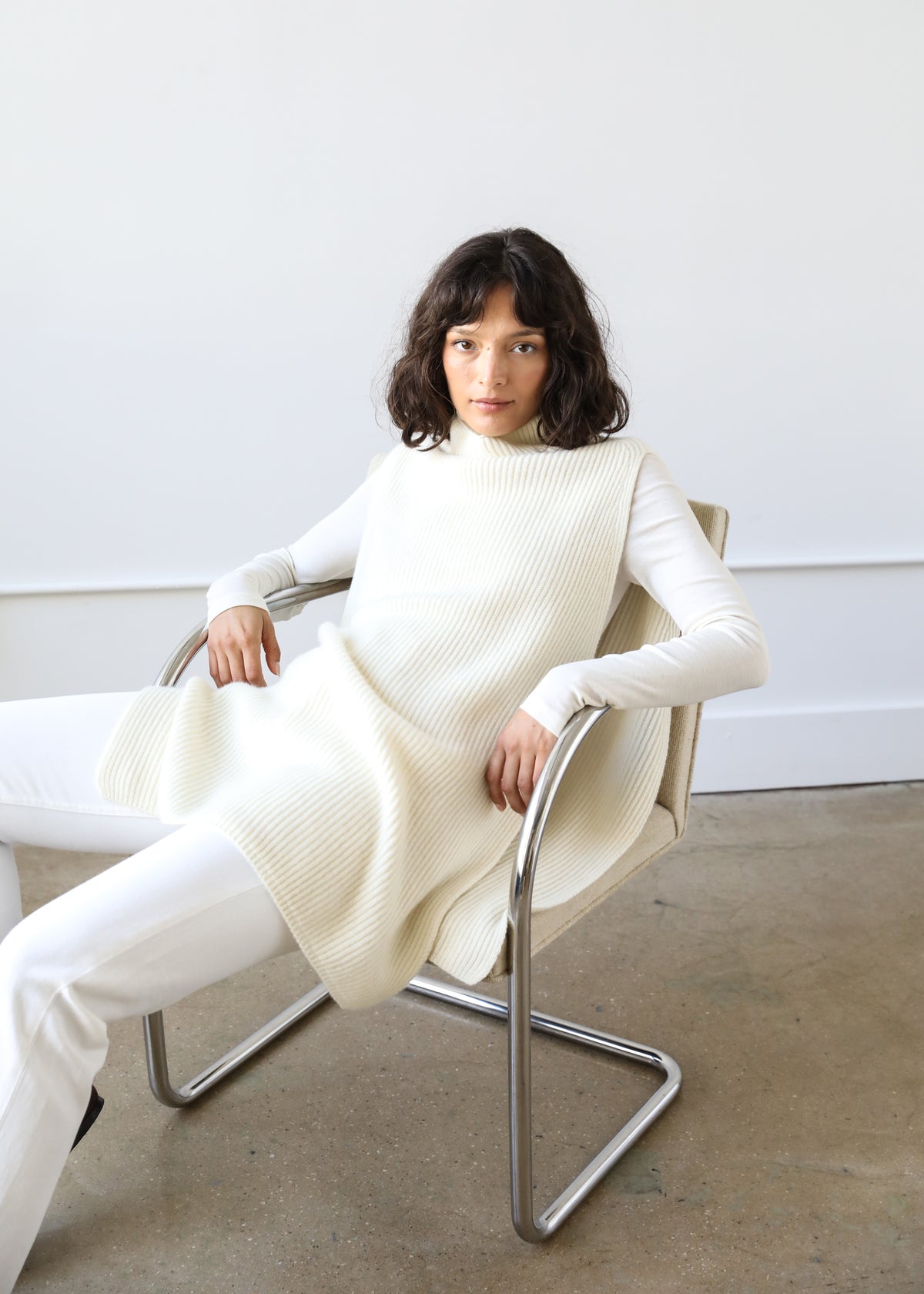 Gia Dickey Sweater in Ivory Cashmere