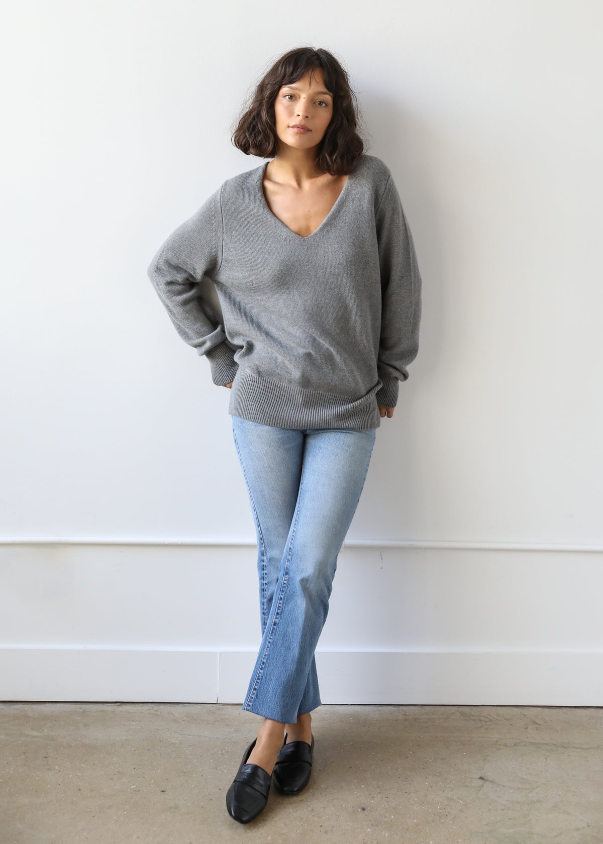 Valentina Sweater in Grey Cashmere