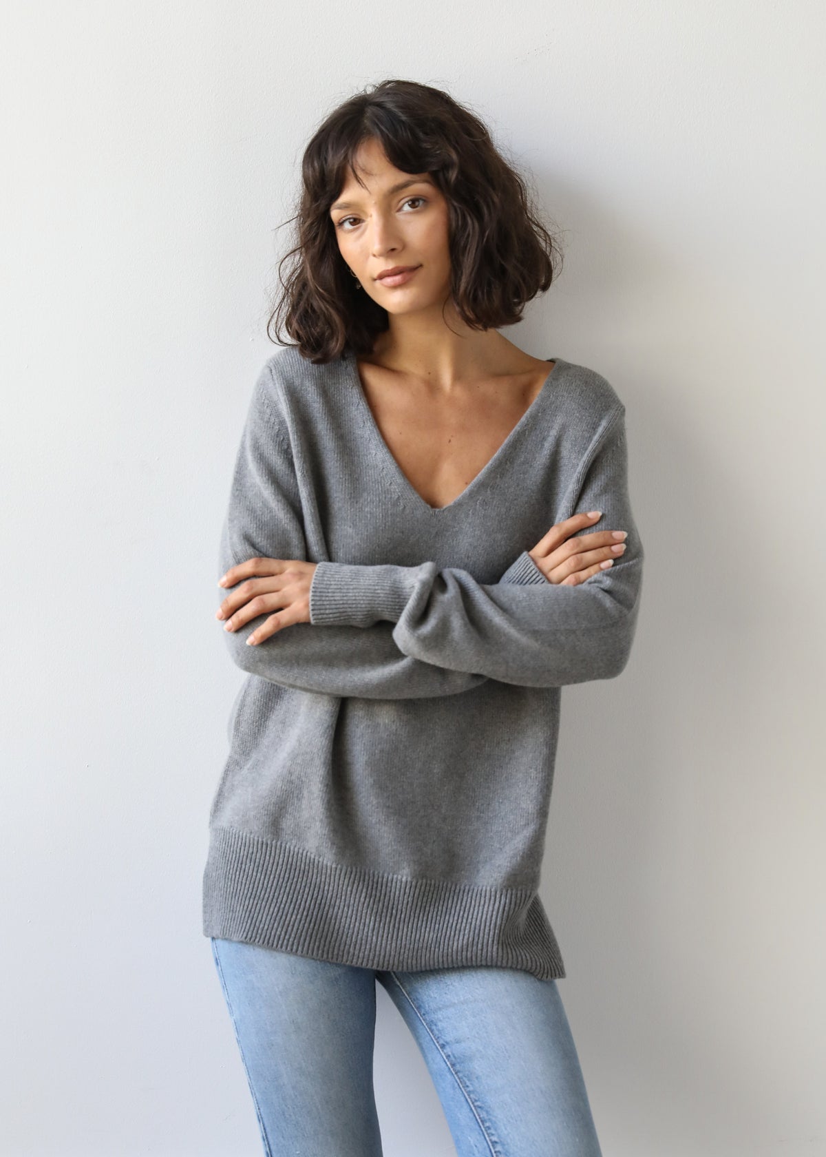 Valentina Sweater in Grey Cashmere