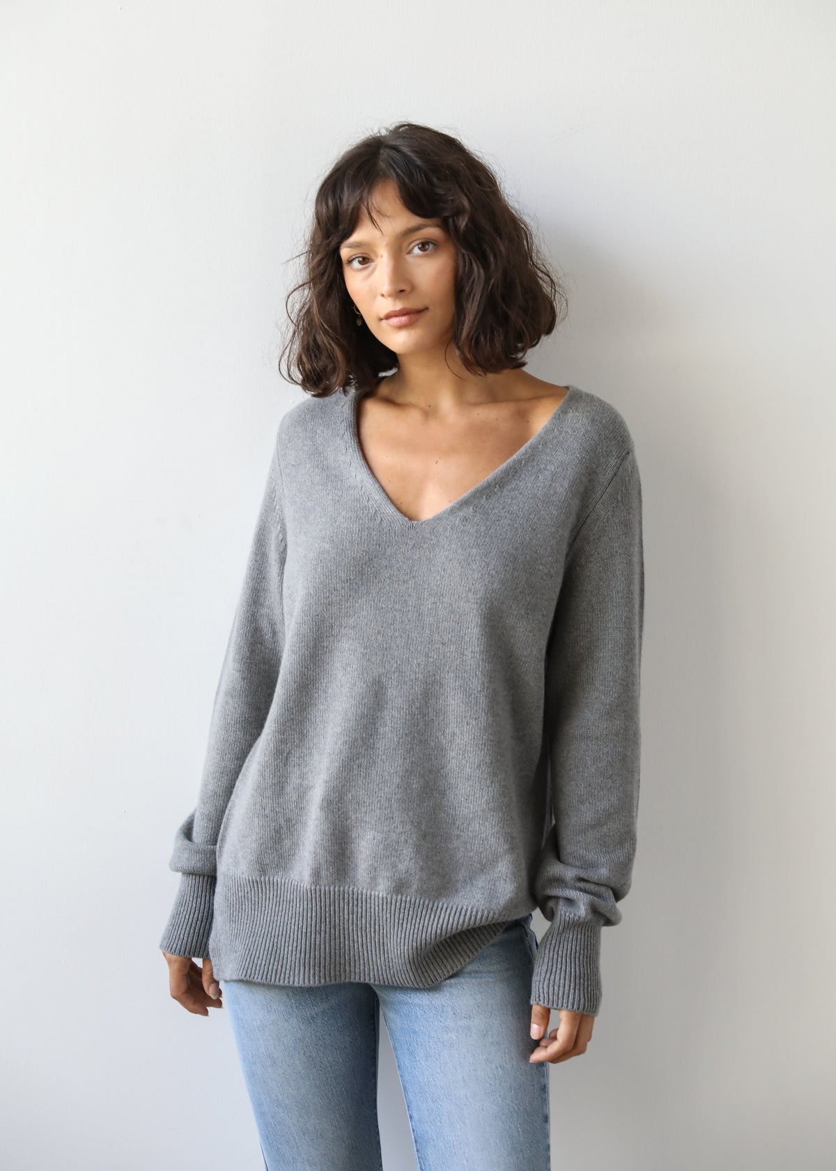 Valentina Sweater in Grey Cashmere