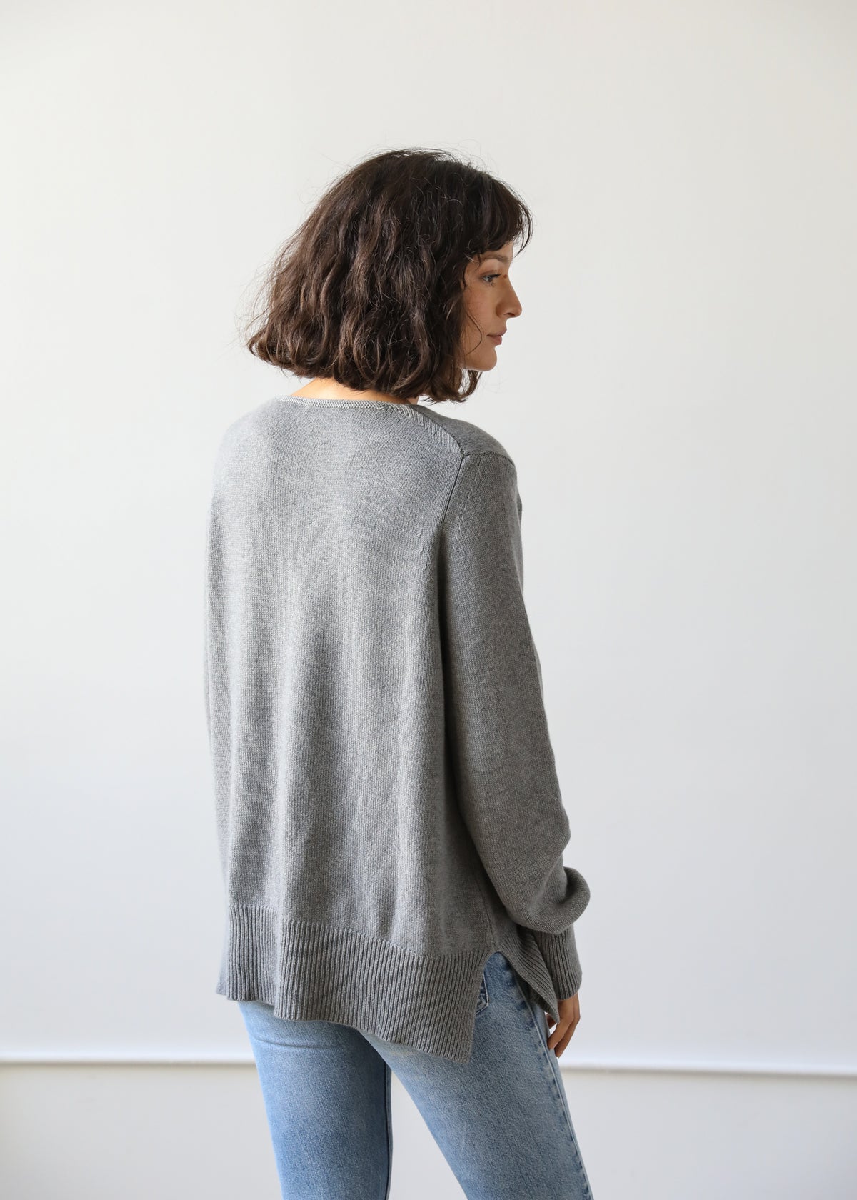 Valentina Sweater in Grey Cashmere