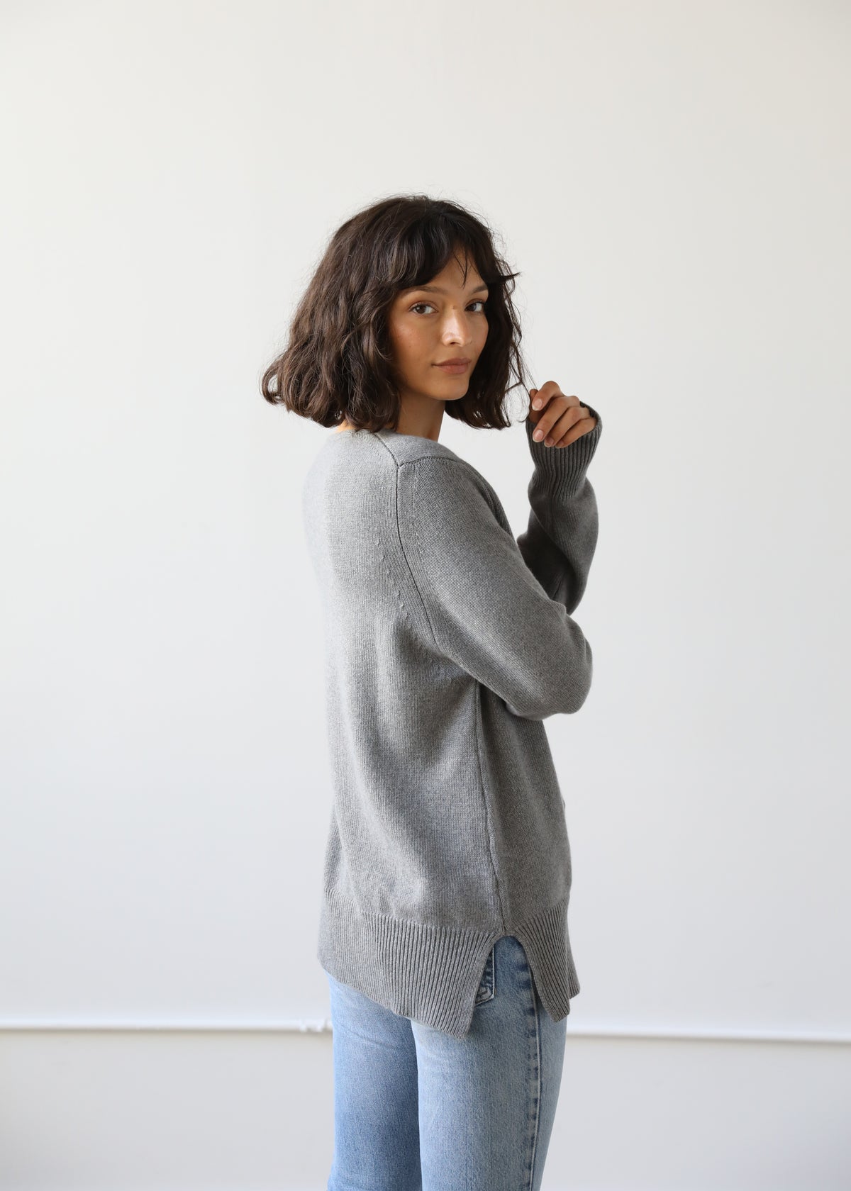 Valentina Sweater in Grey Cashmere