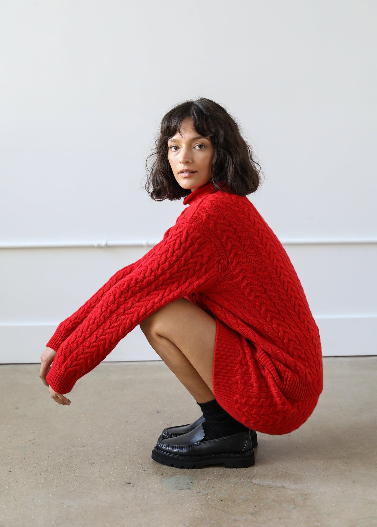 Beatrice Skirt in Red Cashmere