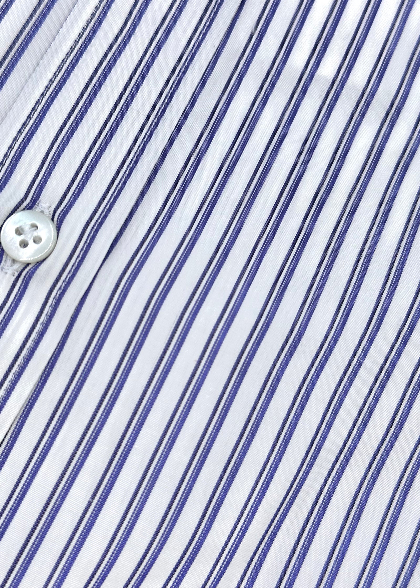 Estella NYC Gemma Button Up Shirt in Mini Blue Stripe Cotton Poplin