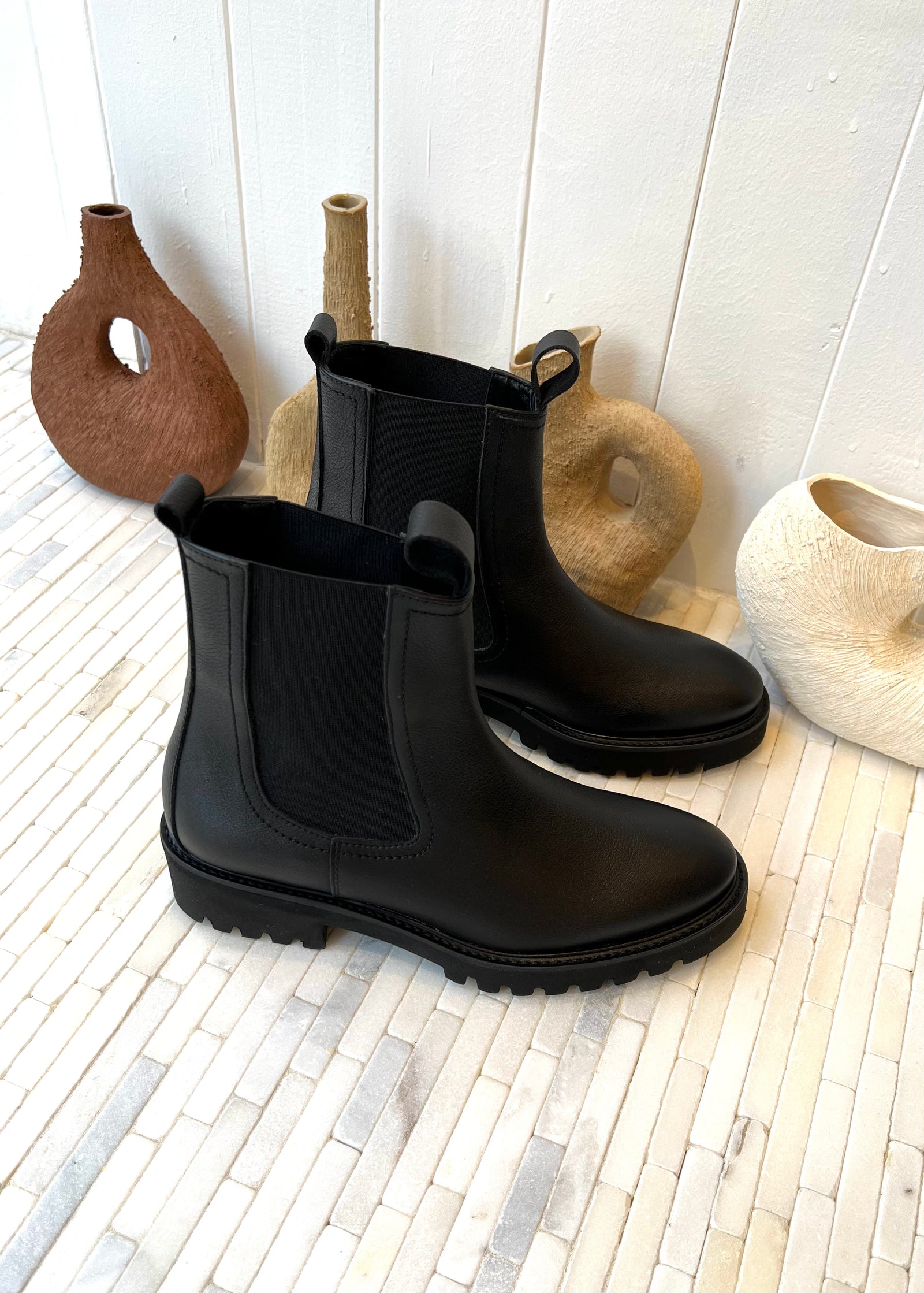 Estella NYC Marta Chelsea Boot in Black Leather