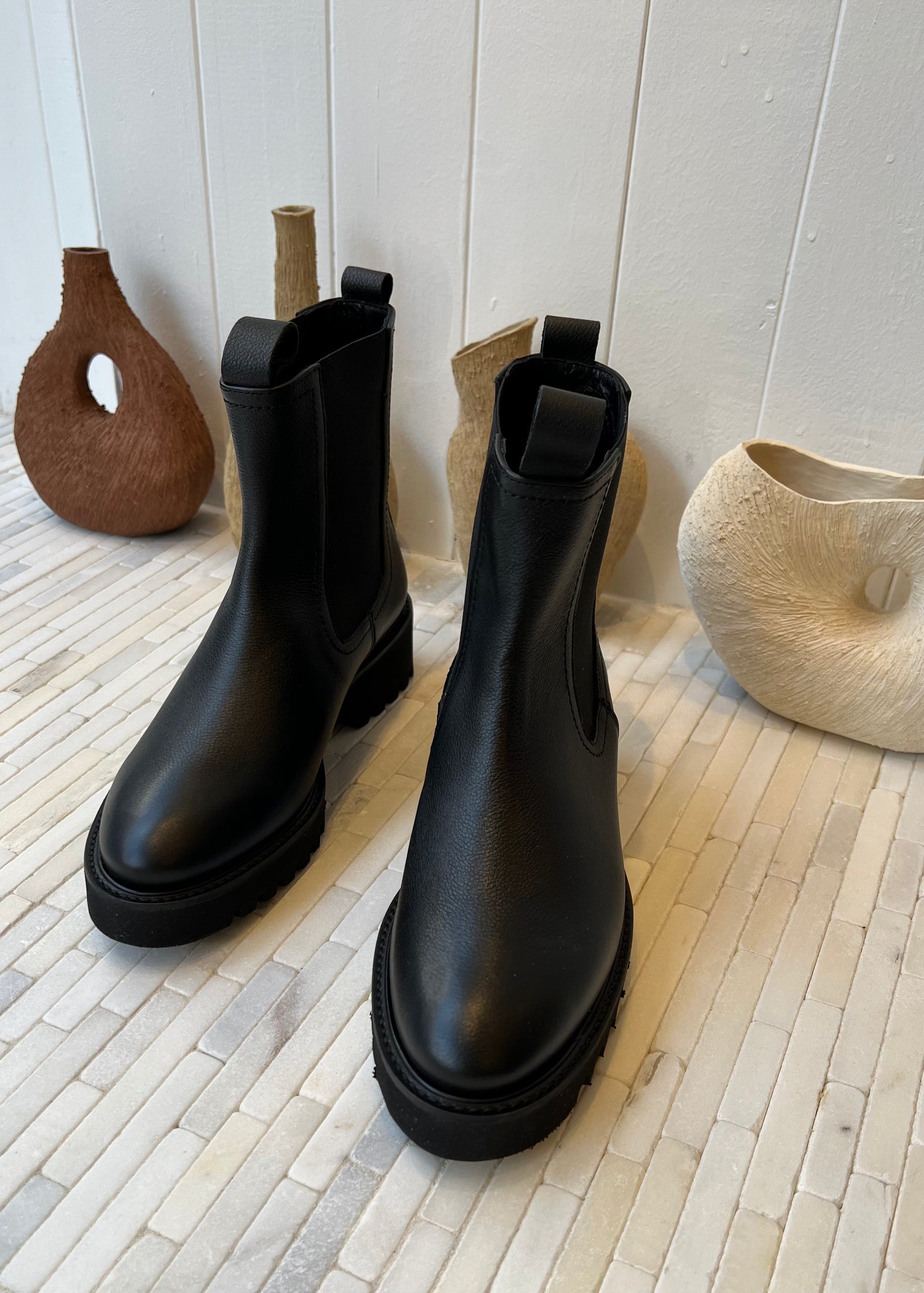 Estella NYC Marta Chelsea Boot in Black Leather